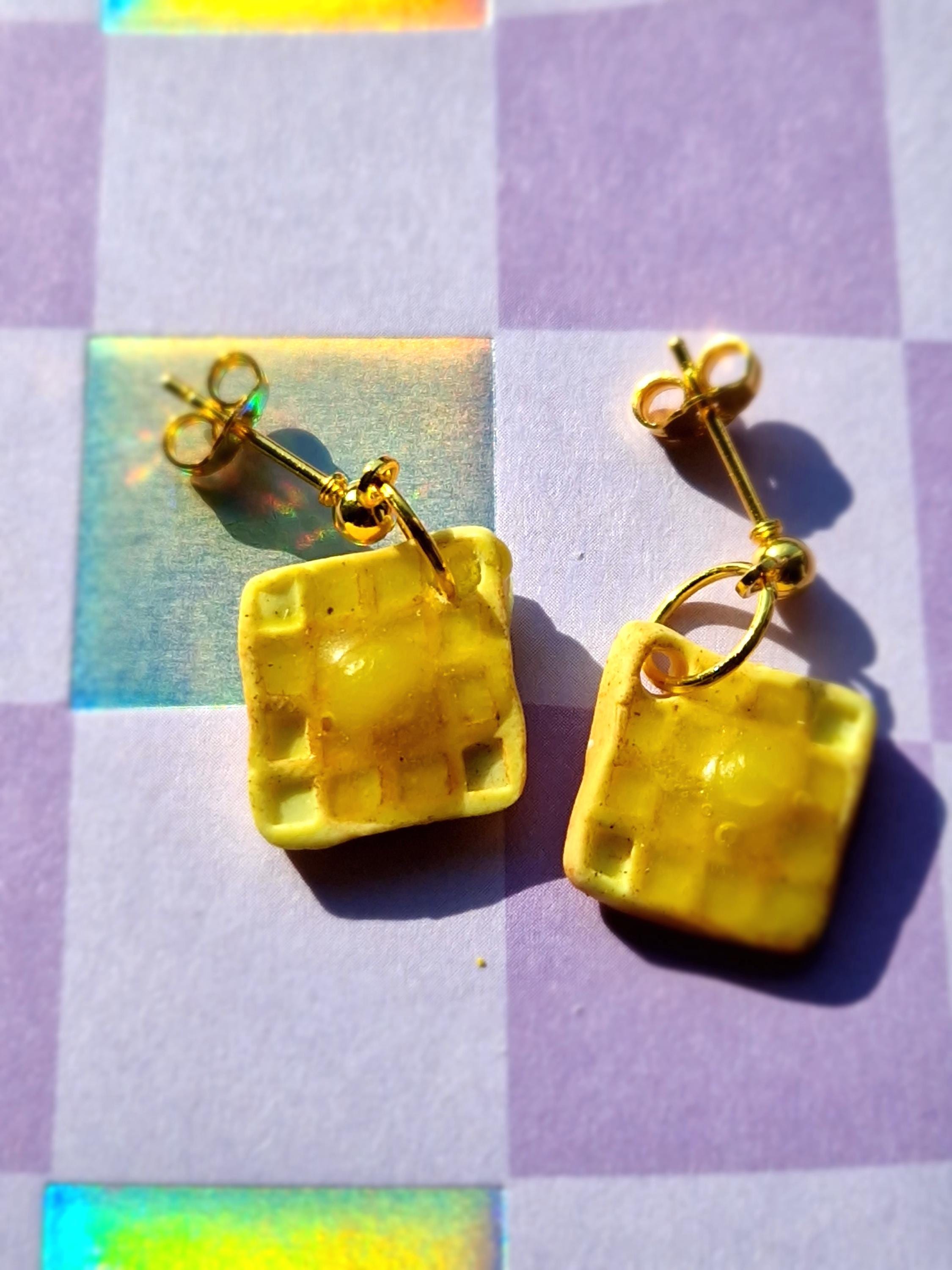 Miniblings Orecchini A Forma Di Cuore E Waffle Fatti A Mano, Argento Placcato, Gioielli Originali Da Berlino - 2