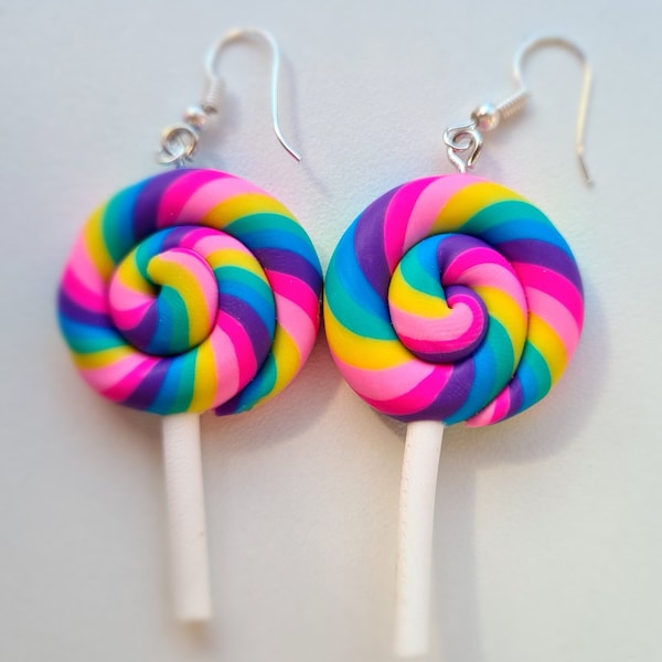 Boucles d'oreilles sucettes, boucles d'oreilles bonbon, bijou gourmand