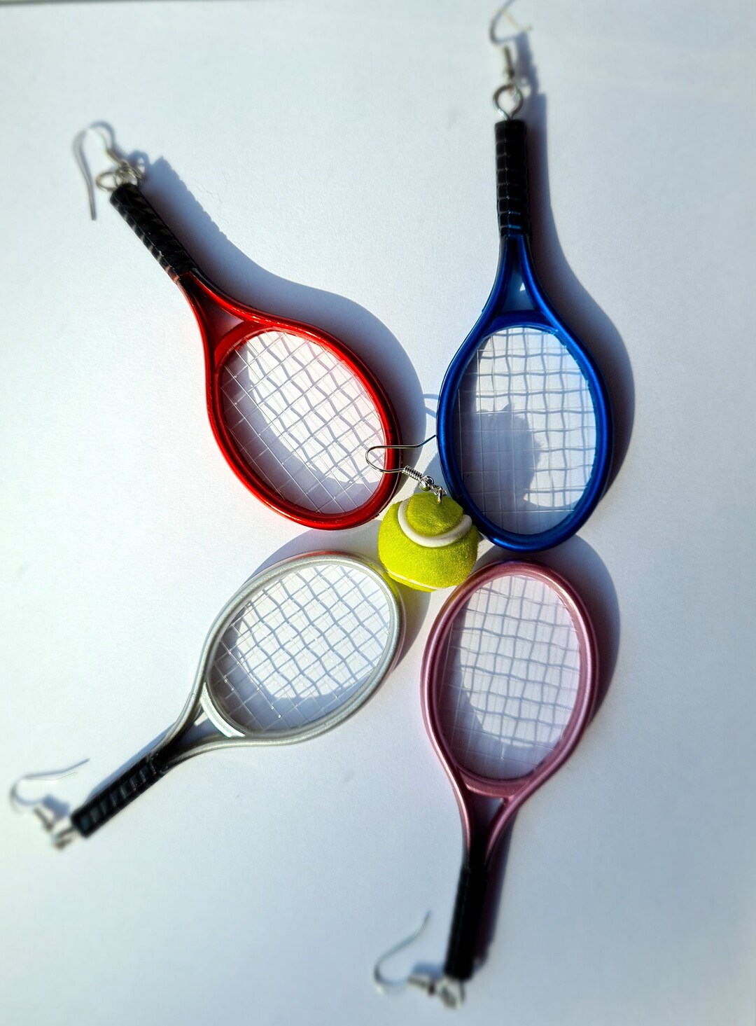 Tennis Racket and Ball Earrings Sport Earrings Etsy