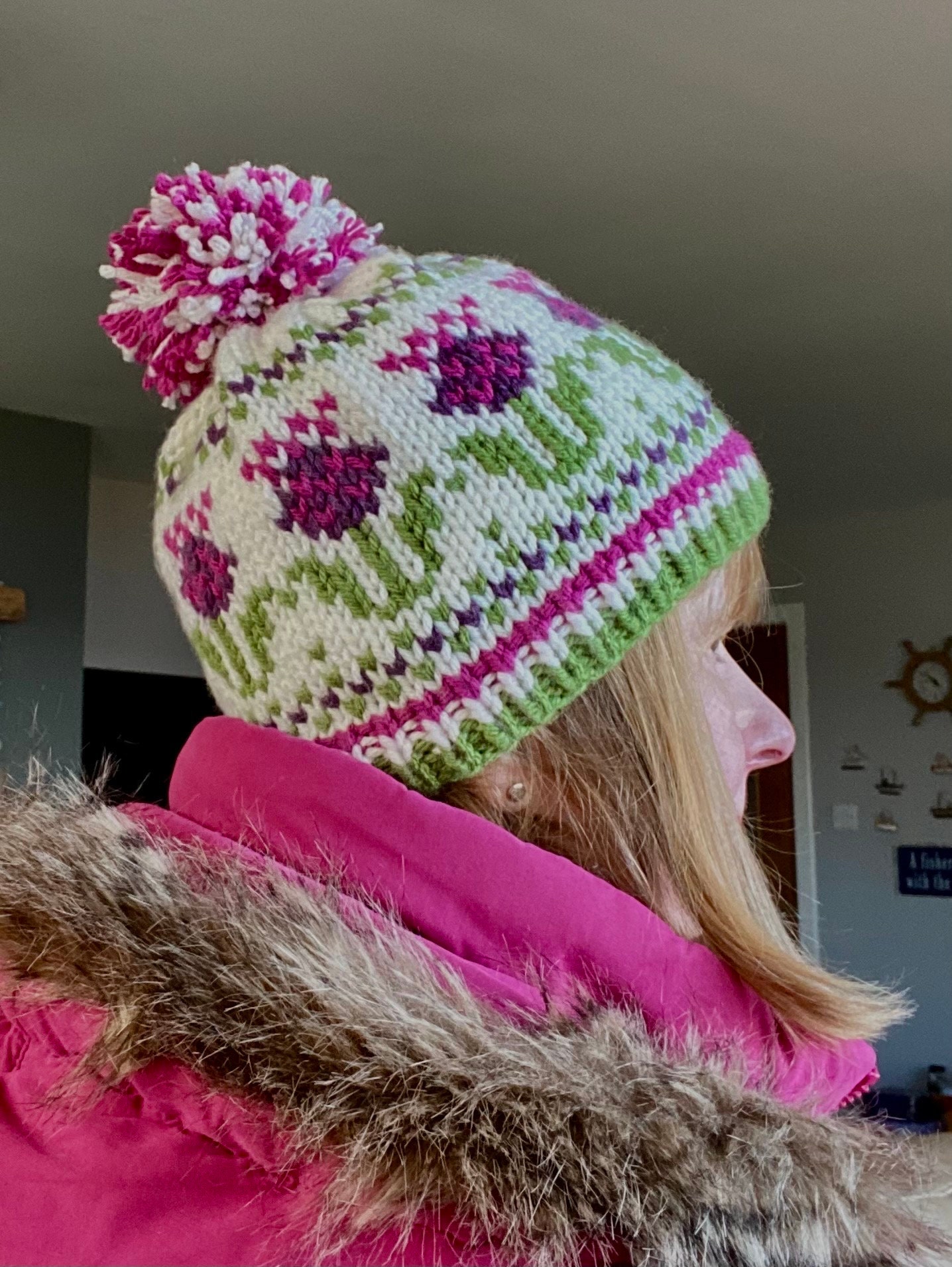 Ladies Thistle Flower of Scotland Hat Knitting Pattern - Etsy UK