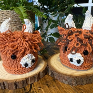 Harris the Highland Cow Chocolate Orange Knitting Pattern