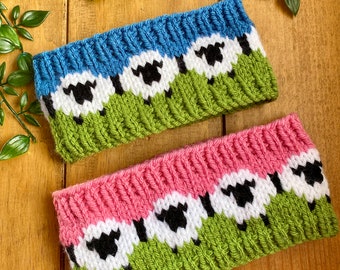 Kids Fyne Lamb Sheep Head Warmer Headband Knitting Pattern