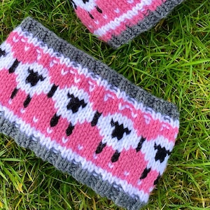 Damen Fyne Sheep Kopfwärmer Stirnband Strickmuster Bild 2