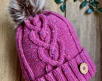 Unisex Heart of Scotland Aran Design  Valentine Hat Knitting Pattern