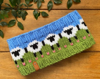 Ladies Fyne Sheep Head Warmer Headband Knitting Pattern