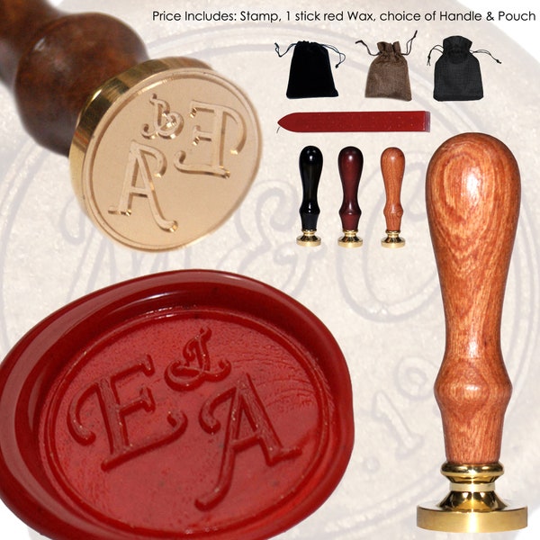 Wax Seal Stamp for Wedding Invitations Custom Engraved with your Personalised Initials (25mm)