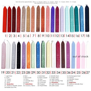 Siegelwachsstick nach Wahl mit Wachsstempel perfekt für Hochzeitseinladungen und Geschenkverpackungen