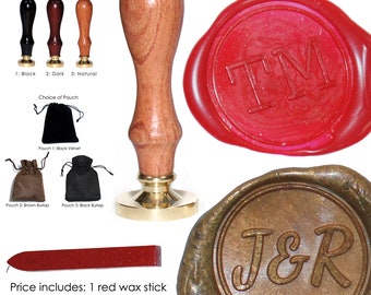 Personalised 30mm Wax Seal Stamp with or without Date Includes 1 Red Sealing Wax Stick perfect for Wedding Invitations