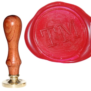Personalisierter 30 mm Wachs-Siegel-Stempel mit oder ohne Datum inklusive 1 rotem Siegelwachs-Stick perfekt für Hochzeitseinladungen