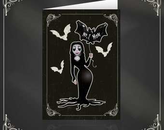 Number 1 Mom - Gothic inspired alternative mother's day, birthday, Thankyou card