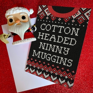 Baumwollkopf Ninny Muggins! - alternative Weihnachtskarte, inspiriert von dunklen Gothic Elfen, welche einzeln oder im Set erhältlich ist. Gothic Karte