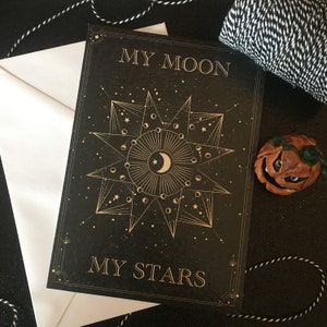 My Moon My Stars - ダークでオルタナティブなゴシック カード。ゴス。魔女。占星術。ウィッカ ホラー。