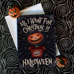 All I want for Christmas is Halloween - JACK in the box - alternative dark gothic Weihnachtskarte, einzeln oder in Packungen erhältlich. Gothic Karte.