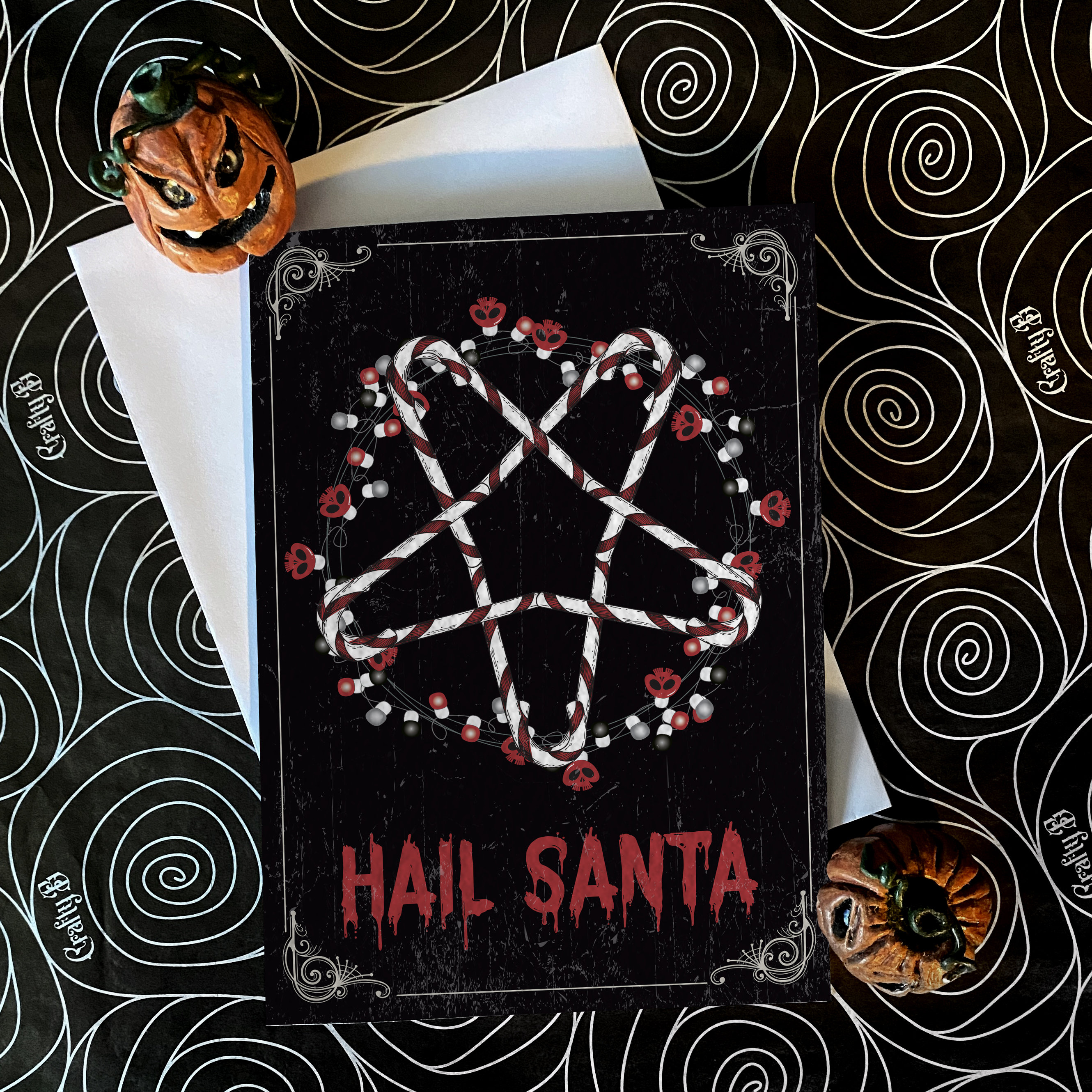 8 枚パック - A6 オルタナティブ ダーク ゴシック クリスマス カード