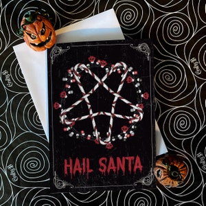 Hail Santa - alternative dark gothic Weihnachtskarte, als Einzeln oder in Packungen erhältlich. Gothic Karte