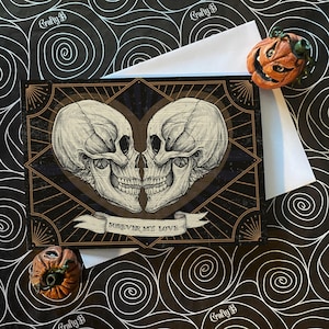 Forever my love - alternative Skelett Schädel Gothic Love Hochzeitskarte