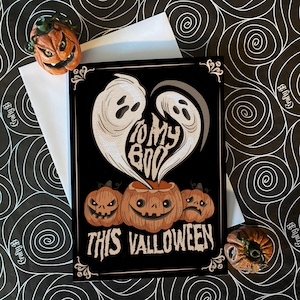 To My Boo auf Valloween! - Süße, alternativer Geist Gothic Love Valentinstagskarte Hochzeit
