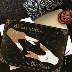 Uns stehen in den Sternen geschrieben - Alternative Liebe, Hochzeit, Valentinsgruß, Verlobungskarte. Gothic, muerte, Tag der Toten