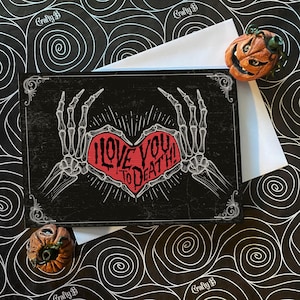 Ich liebe dich unglaublich! - Hochzeitskarte mit alternativer Skelett-Gothic-Love-Hochzeit