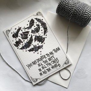 Du bist mir lieber als alle Fledermäuse, in allen Höhlen, in aller Welt - Alternative gothic Liebe Karte