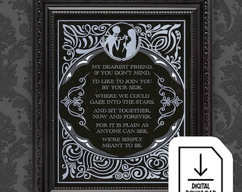 My Dearest Friend. Print your own. Digital Download. Jack and Sally Song