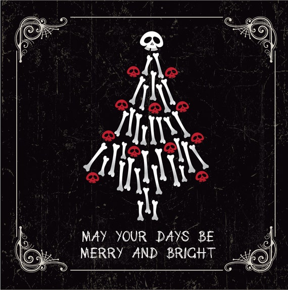 Gothic Christmas Card 3-Pack – Grinch & Skull Design – Handmade With Envelope – UK