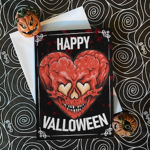 Happy Valloween - alternative Totenkopf Gothic Love Valentinstagskarte