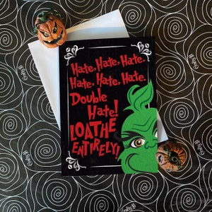 Hassen, Hassen, Hassen - alternative Weihnachtskarte, erhältlich als Einzeln oder in Packungen. Gothic Karte
