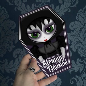 NEUE Sarg Karten - You're the Strange to my Unusual - Alternative Liebeskarte, Valentinstag, Jubiläum. Skelett Gothic niedlich. Gothic Karte
