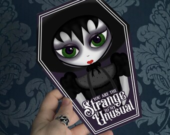 NEW COFFIN CARDS - You’re the Strange to my Unusual - Alternative anniversary, valentine, love card. Skeleton gothic cute. Goth Card