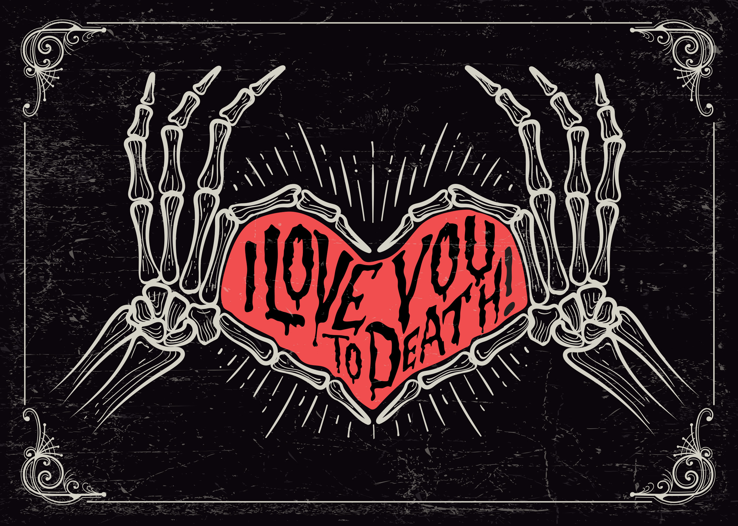 I Love You to Death Alternative Skeleton Gothic Love Etsy UK