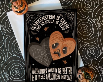 Halloween Instead! - Cute, alternative ghost gothic love wedding valentines card