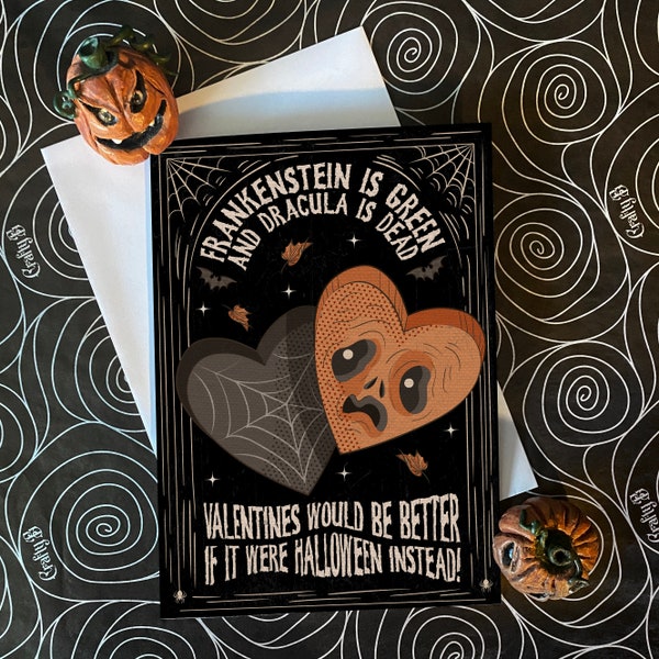 Halloween Instead! - Cute, alternative ghost gothic love wedding valentines card