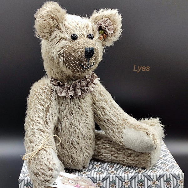 Collectible and decorative bear, Handmade artist bear, Mohair bear. Soft toys