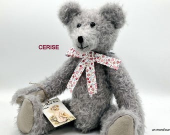 Pink Lady – Ours OOAK en peluche décorative | Fausse fourrure rose pâle – Un ours dans ma maison