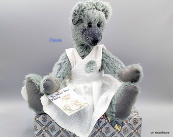 Handmade collectible bear, artist bear, decorative mohair bear. handmade plush, collectible plush