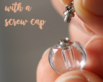 Tiny fillable memorial pendant • Cremation jewelry for ashes or hair • Urn necklace for men or women • Loss of father for daughter keepsake