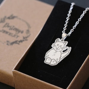 Sterling silver actual kids drawing necklace or keychain, Mother&#39;s day jewelry from children artwork with personalized engraving at the back