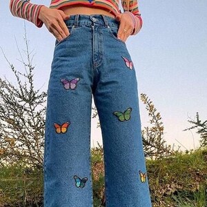 Embroidered Butterfly Patch iron On Unique 90's Vibe - Etsy