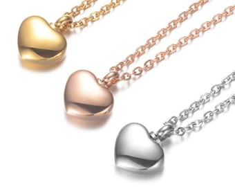 Tiny heart urn necklace for ashes • Dainty cremation jewelry for women • Loss of loved one unique gifts • Minimal cremation necklace for her