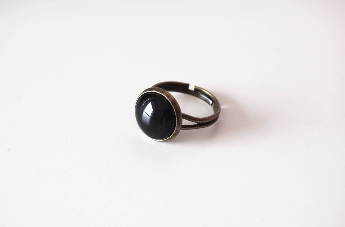 Black gothic ring Goth ring Aesthetic ring Black gothic | Etsy
