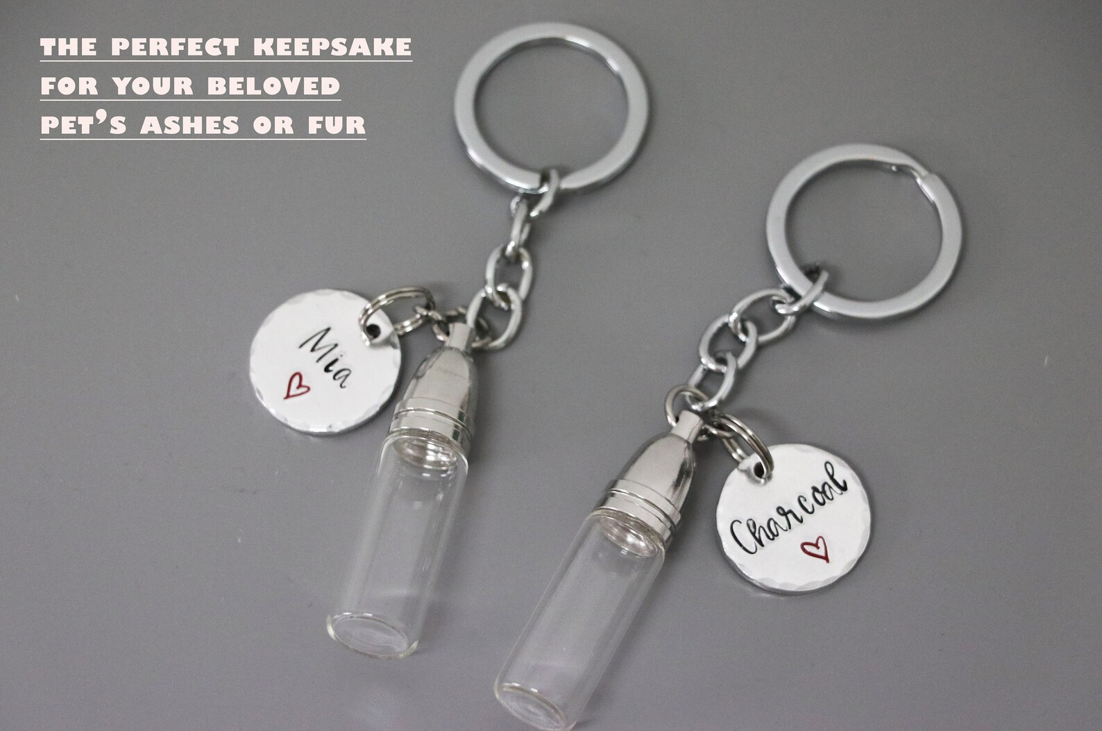 Urn Keychain With Name Empty Vial Keychain Bottle Ashes Etsy