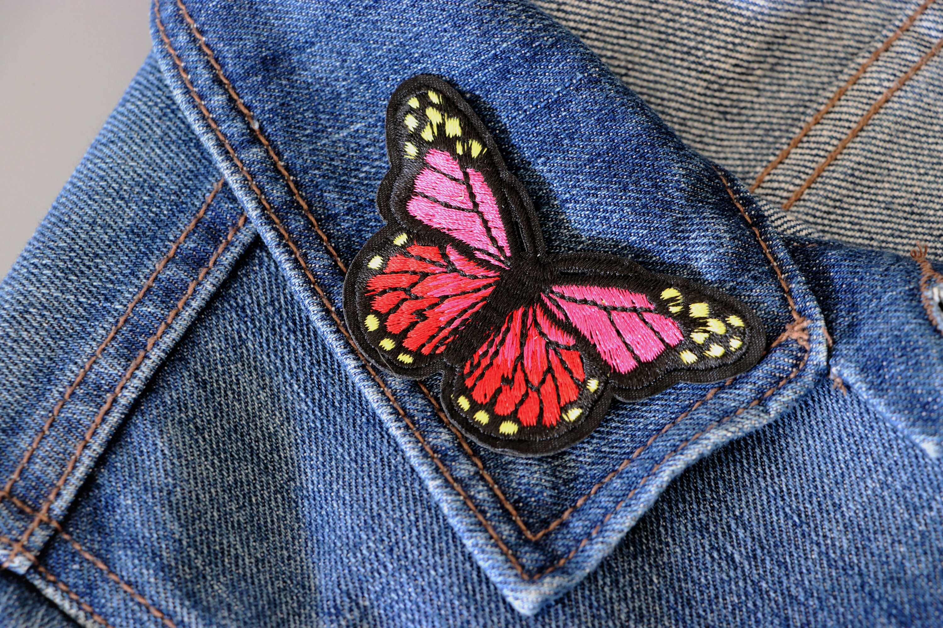 Embroidered Butterfly Patch iron On Unique 90's Vibe Aesthetic Patches  Embelish Your Clothes: Jeans, Backpacks, Denim Jackets, Hats 