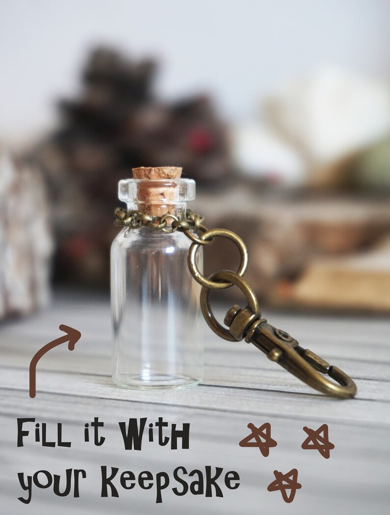 Hair Lock or Ash Vial Keychain Car Charm or Zipper Puller Etsy