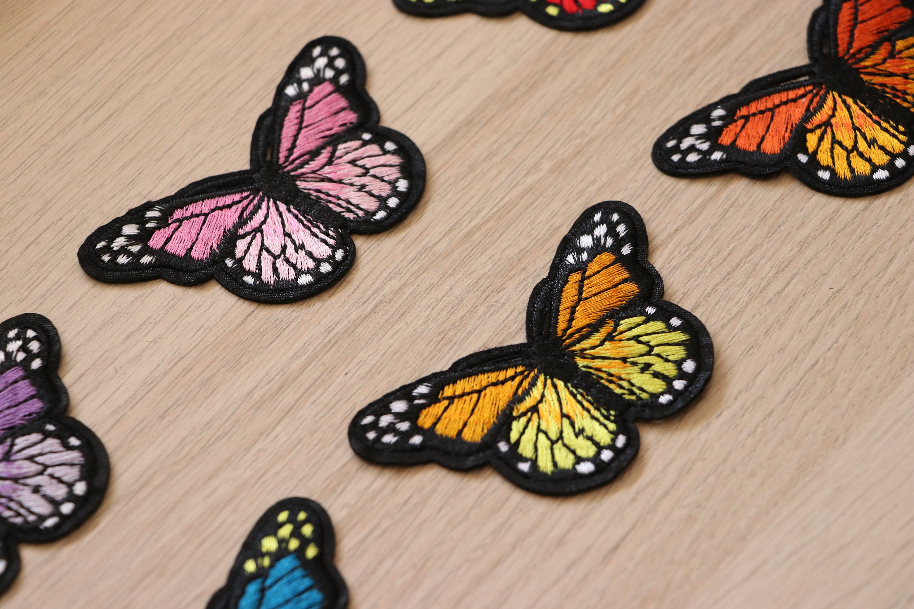 Pretty Rainbow colored Butterfly Embroidered Biker Patch – Leather Supreme