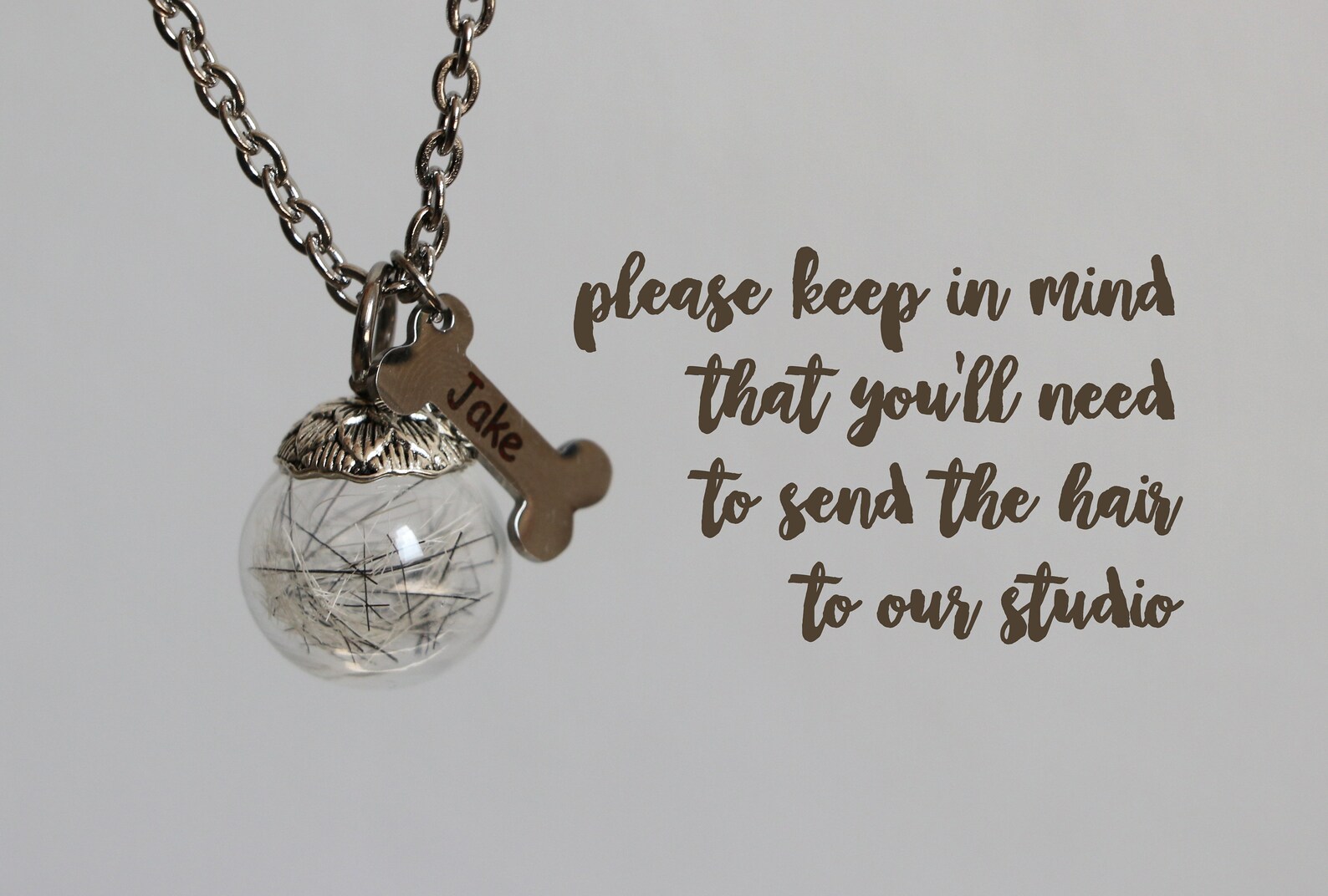 Dog Hair Keepsake Necklace With Your Doggie's Name Etsy