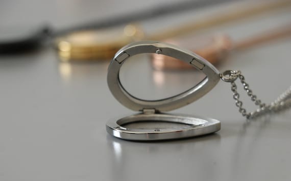 Unique locket necklace for women • Hair locket keepsake necklace for mom with babys first haircut or pet fur memorial • Rose gold locket
