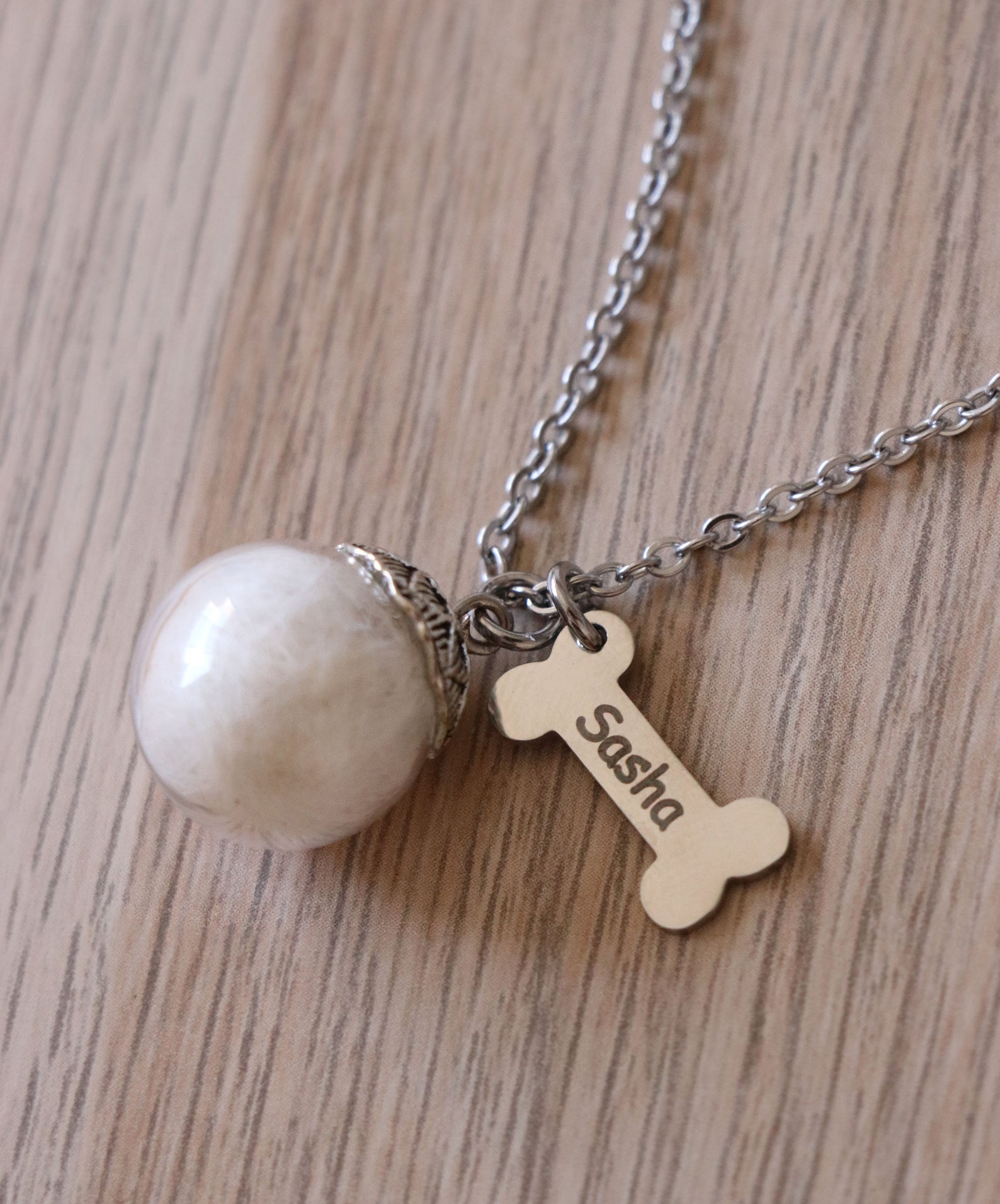Dog Hair Keepsake Necklace With Your Doggie's Name Etsy