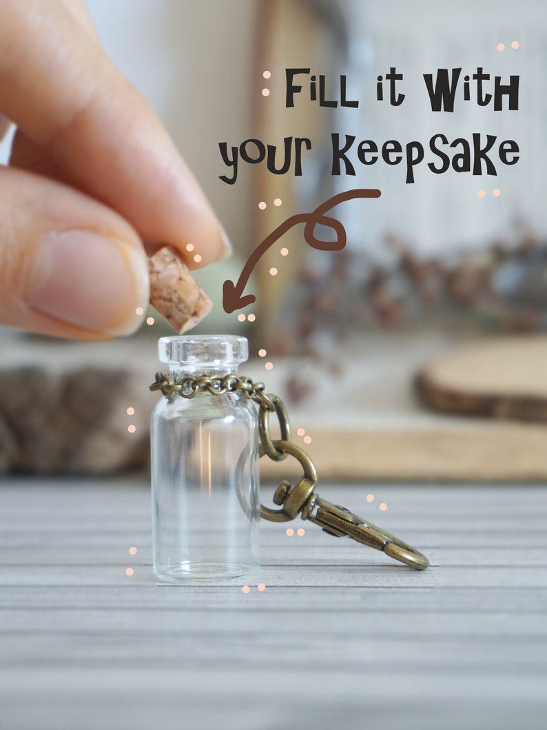 Hair Lock or Ash Vial Keychain Car Charm or Zipper Puller Etsy