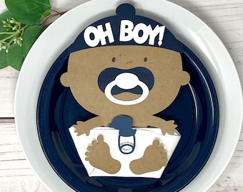 Oh Boy New Baby Shower Napkins-Welcome Baby Shower Decorations-Boy Baby Shower Favors-Gender Reveal Party Napkins-Baby Sprinkle.